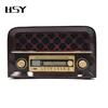 Unique design BSCI Certificated Multi Functions retro DAB/DAB+/ FM radio wooden clock radio BT CD USB player