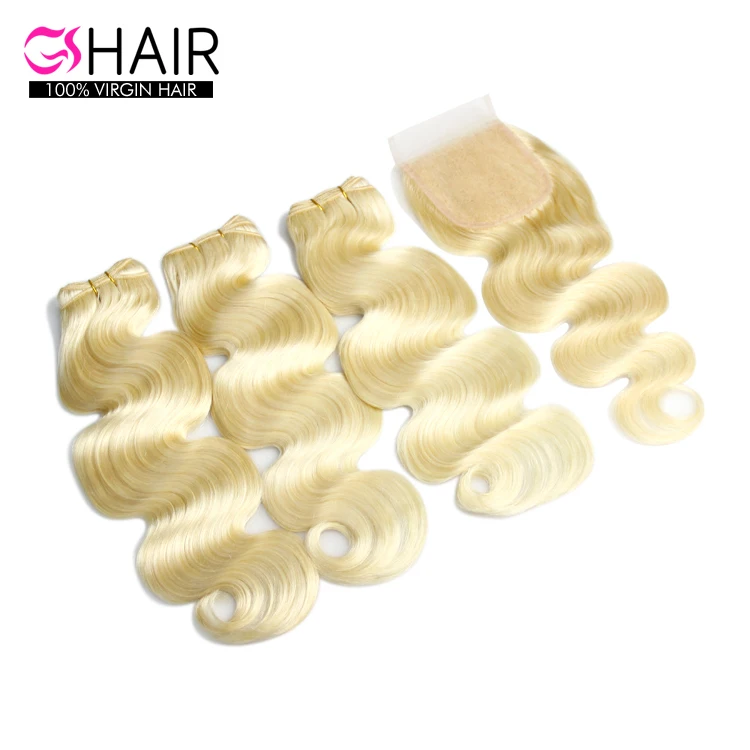 

2019 Raw brazilian honey blonde 613 bundles with closure virgin remy hair colors extensions weaving