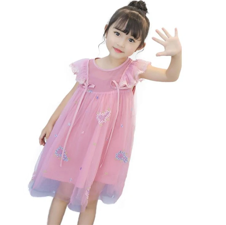 

YGS31 New Baby 2019 Summer Girl party dress For Kids, As the picture show