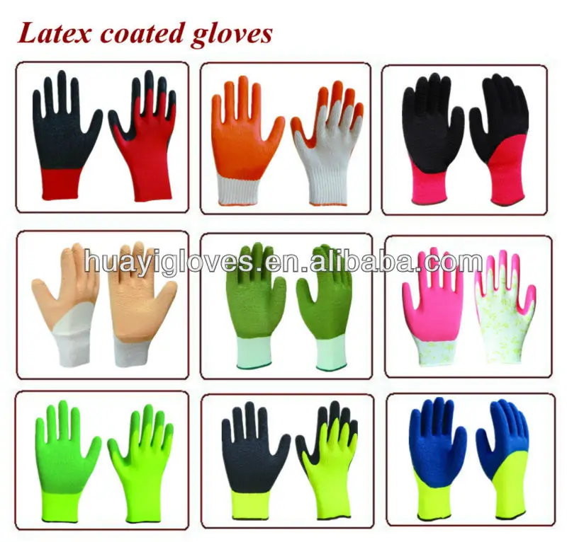 Latex coated gloves