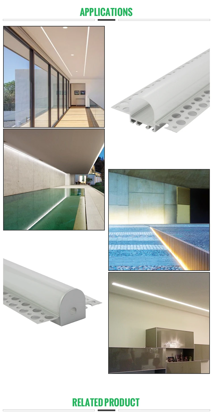 Perfil Aluminio Tira Led Y Difusor 12MM Lighting Aluminum Profile Channel With Freedom Choice Mounting Bracket