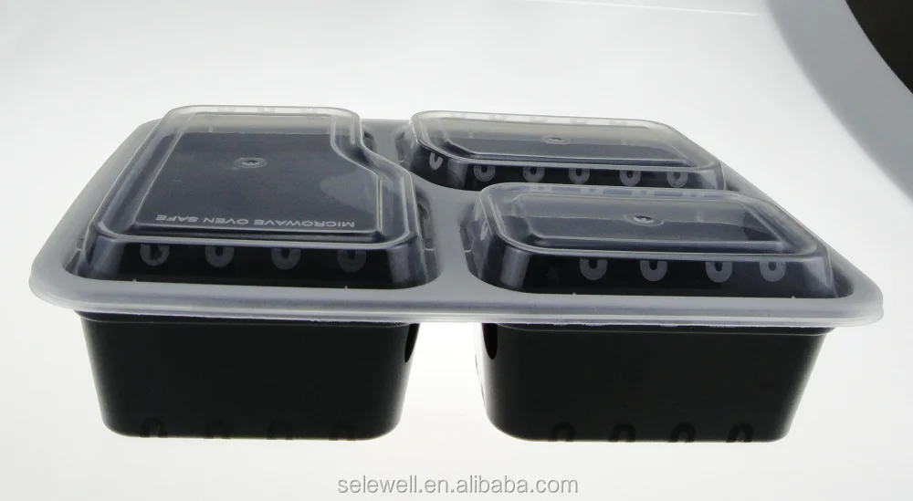 Food Garde Plastic Pp Disposable Oven Safe Food Container With 3