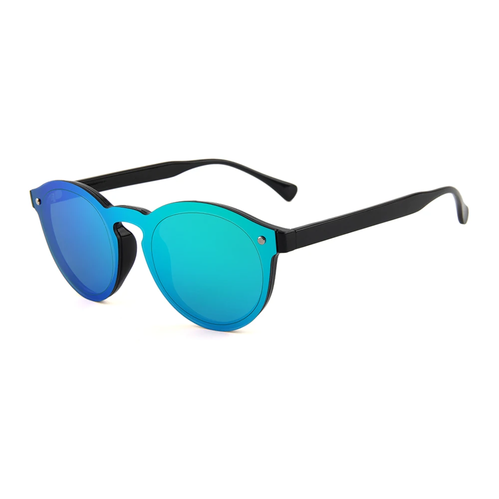 

China sunglass manufacturers OEM&ODM mirror one piece lens sunglasses with logo, Custom colors