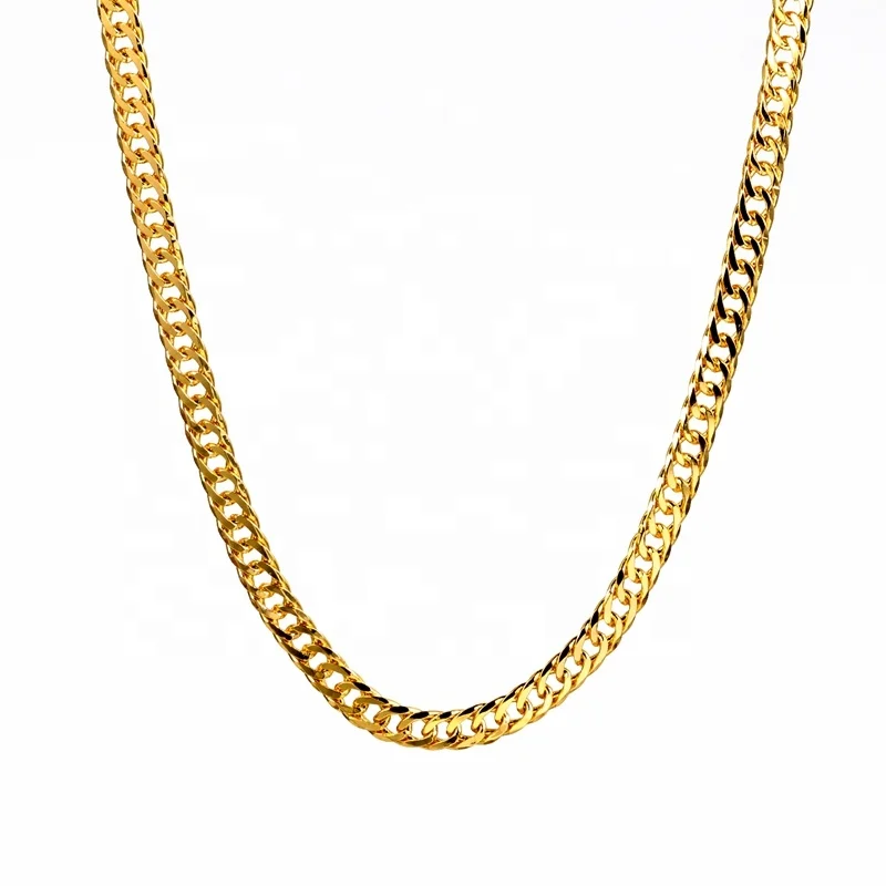 

Custom OEM nickel free brass 22k gold plated indian fashion jewelry big chain necklace for men 2019, All common color are available