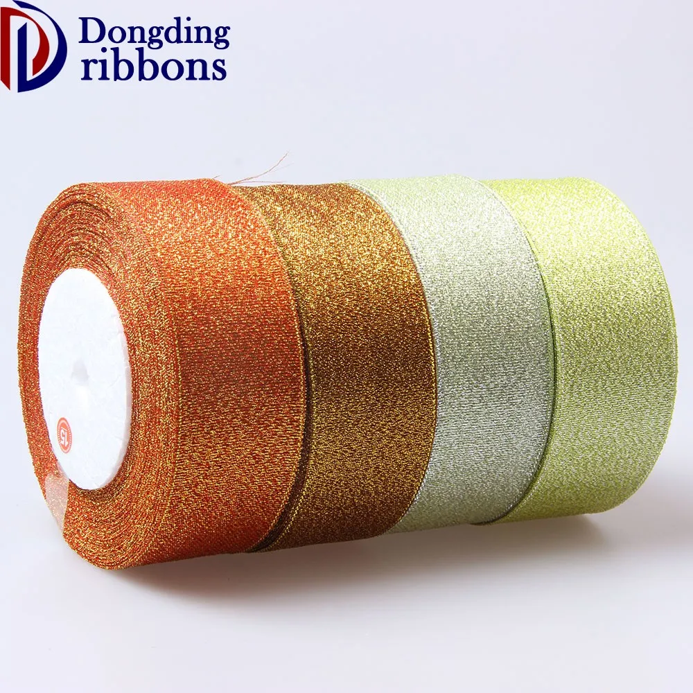 2022 High Quality Wholesale 3inch Gold Wired Glitter Tape Ribbon Buy