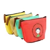 Wholesale creative painting next door girl canvas cartoon pu wallet short canvas cute cartoon coin purse