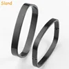 Custom Promotional men jewelry wholesale stainless steel closed bangle bracelet black rectangle