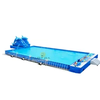 

Portable pvc inflatable Rectangular Metal Frame Swimming Pool movable metal frame swimming pool outdoor swimming pool