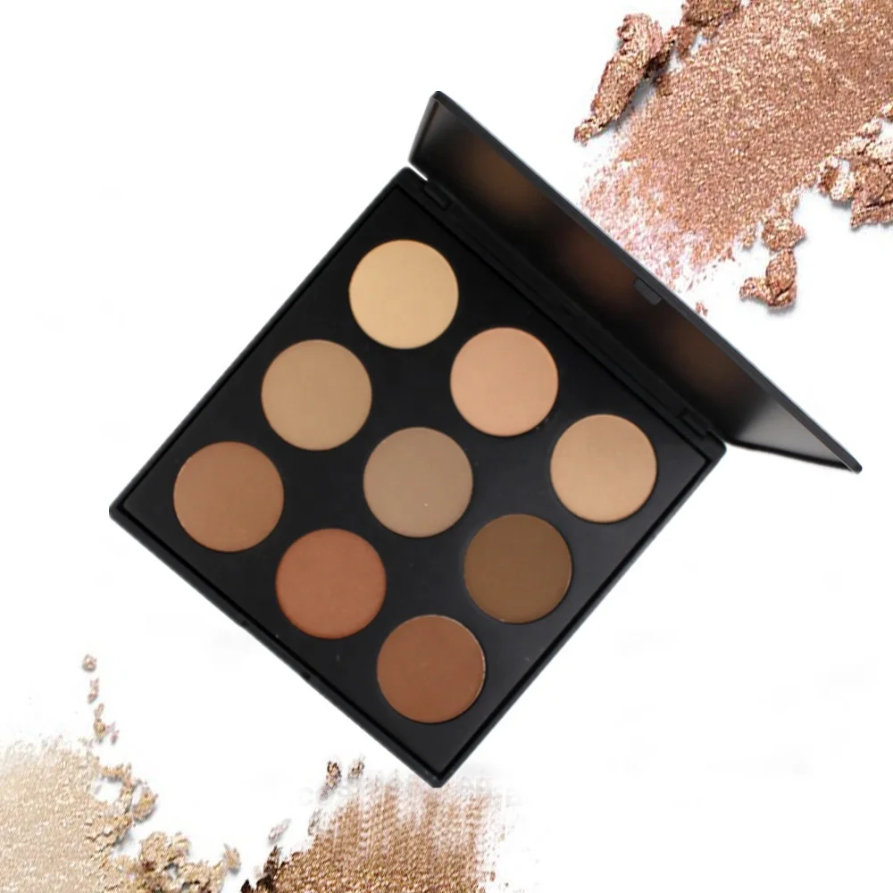 

Cosmetics Custom Logo Pressed Powder Palette Foundation Contour Face Powder Makeup, 9 colors powder foundation