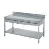 Stainless steel kitchen prep utility work table with drawers