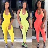 

women fashion halter skinny bodycon jumpsuit PA6197