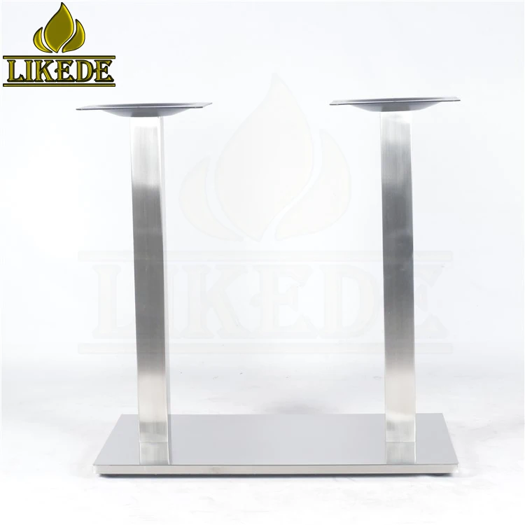 Modern Design Heavy-Duty Metal Table Base Low-Priced 2-Column Stainless Steel Pillar Plastic Bottom Chair Dining Kitchen Use