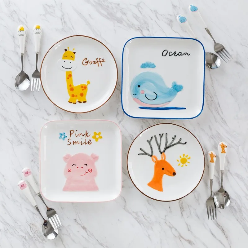 Free Sample Eco Friendly Porcelain Kids Tableware Dinner Cutlery Set