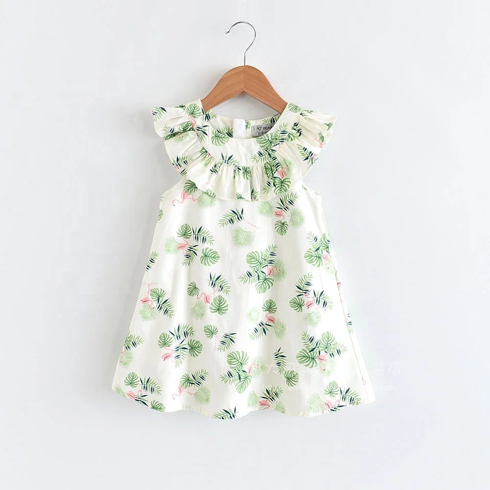

B60035A New green little tree girl sleeveless tank dress summer, Tree green