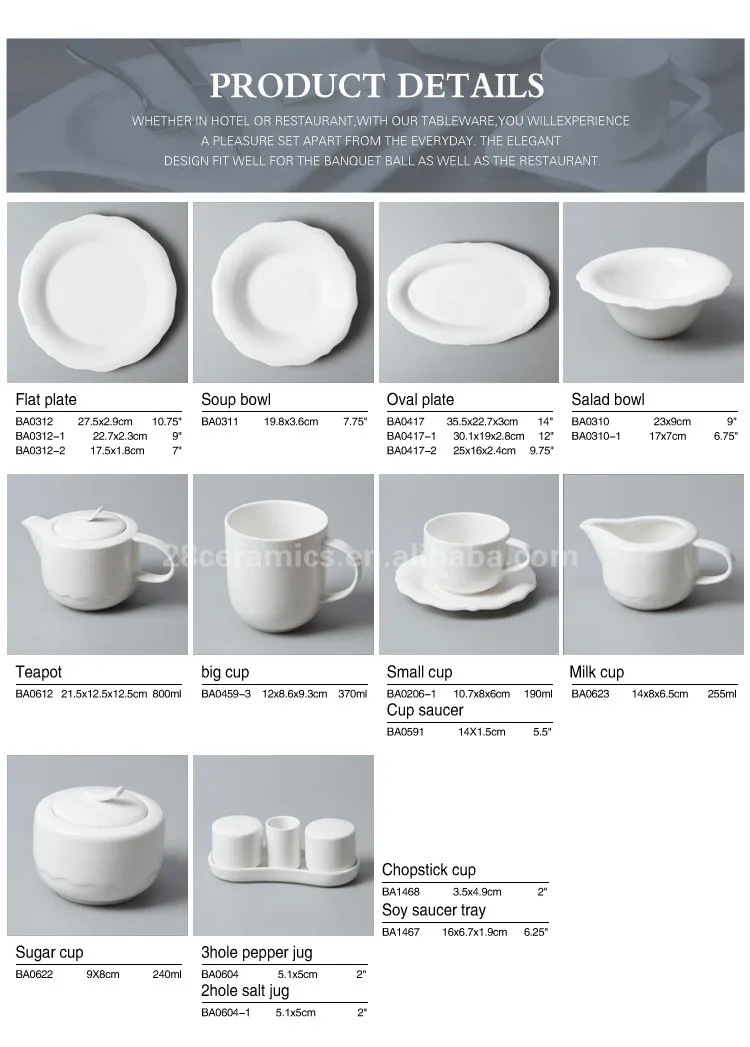 product-elegant dinnerware white porcleian tableware hotel restaurant dinning table set-Two Eight-im-1
