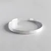 Simple Design Jewelry Custom Engraved Message brushed solid sterling silver open cuff bangle