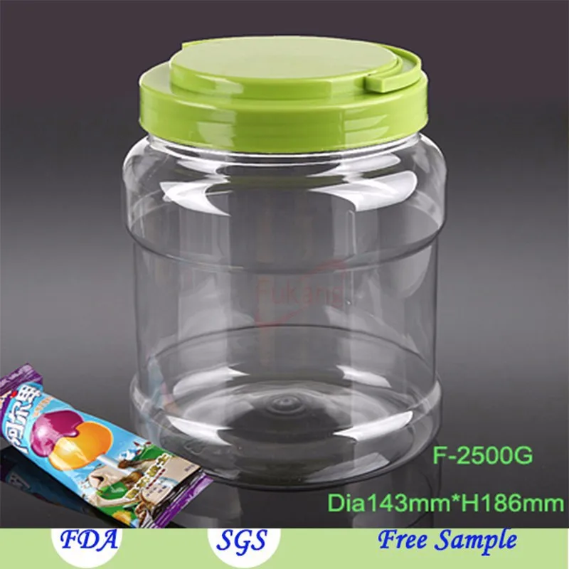 2l Pet Plastic Containers Jar Canister Transparent Kitchen Storage Jar