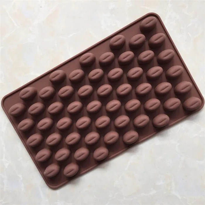 55 Mini Coffee Bean Silicone Mold Bakeware Baking Chocolate Pastry Decoration Silicone Jelly