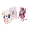 Beautiful photo neon orange acrylic picture frames with back stand 4 x6