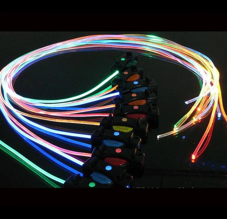 3.0mm Solid Core Side Glow Fiber Optic Cable Emitting with Clear Jacket Protecting Fiber