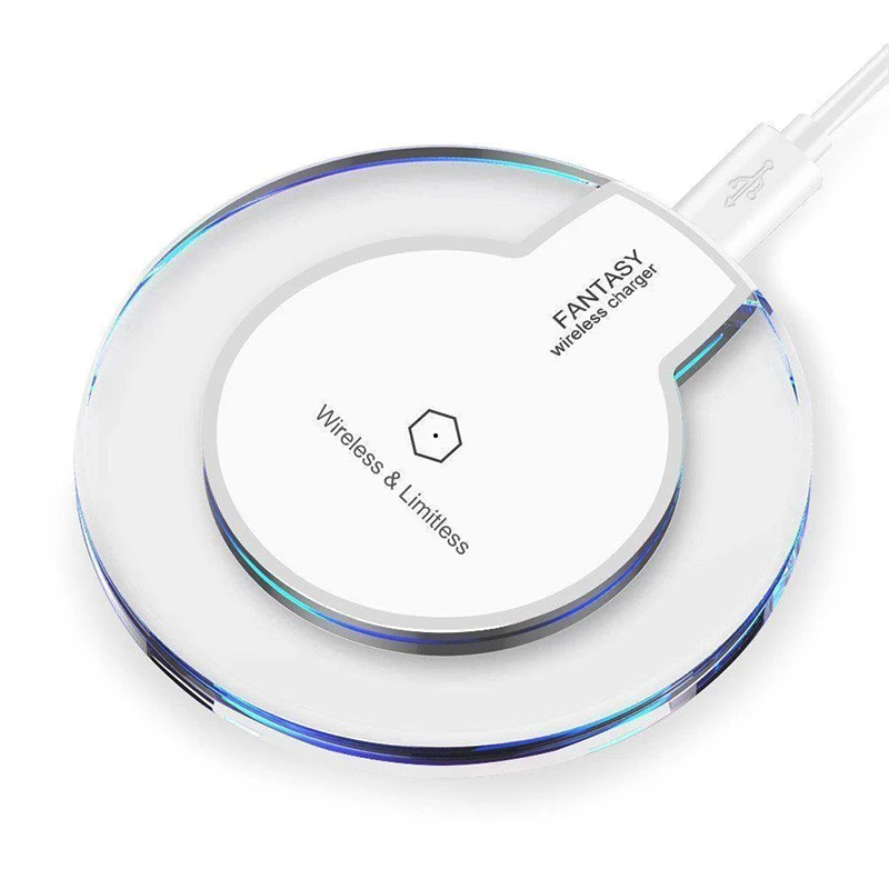 Round Crystal Fast 10w Wireless Charging Phone Charger Qi Wireless Charger