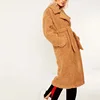 Belt Slim Long Lady Teddy Bear Coat Winter New Fashion Design Wholesale Loose Warm Clothing Maxi Teddy Long Coat