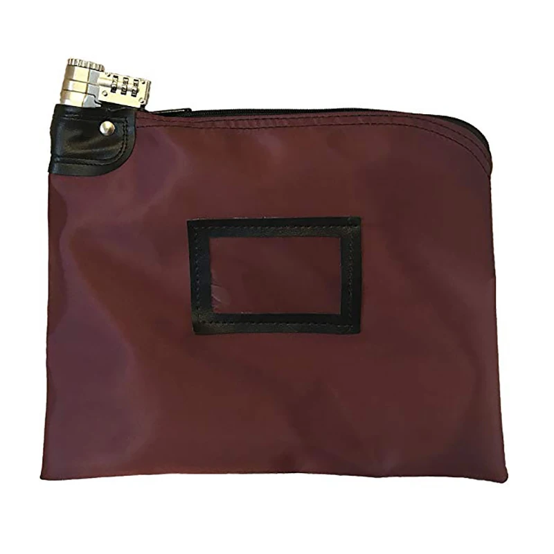 Custom Waterproof Nylon Locking Bank Bag Zippered Security Money Bag