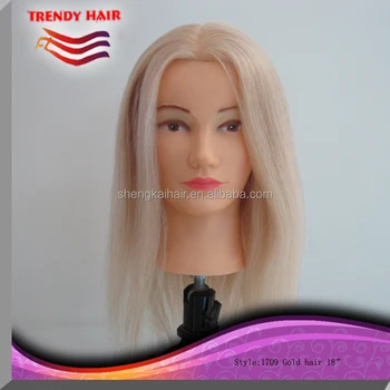 100 human hair mannequin head