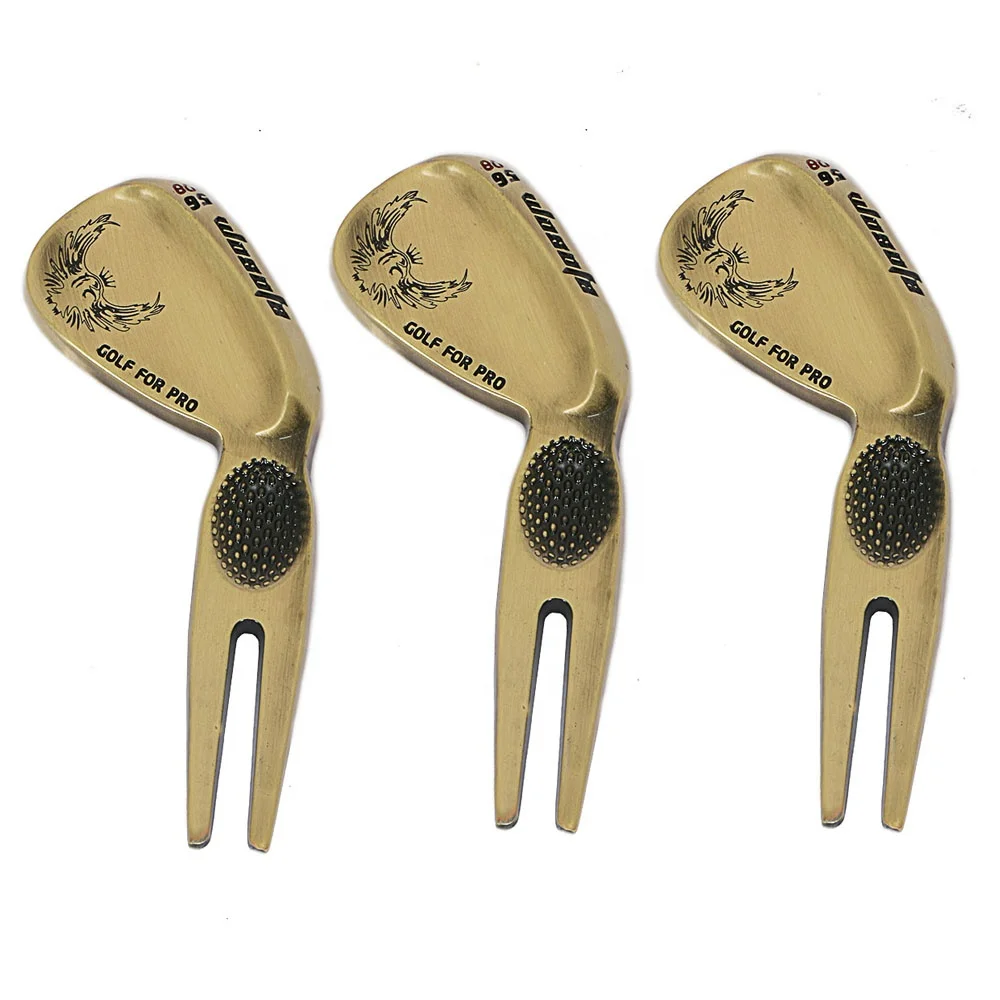 

2020 hot sale Factory Custom Wedge Shaped Metal Golf Divot Tool, Yellow