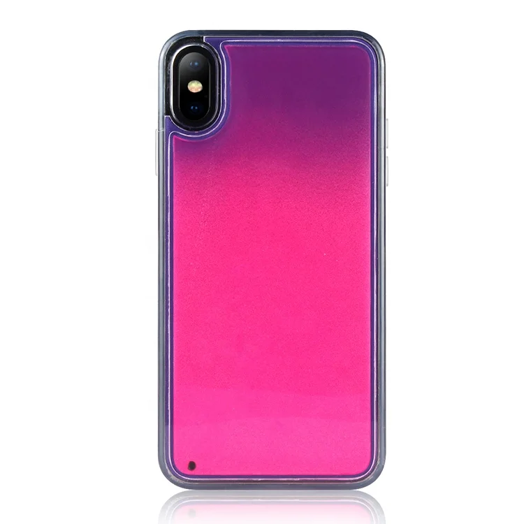2019 Popular Glow in the Dark Neon Glitter Phone Case For Iphone X