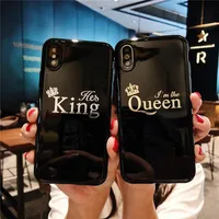 

USLION Glossy Back Crown King Phone Case for iphone X 6 7 8 Plus