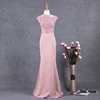 Real Photo High Quality Wholesale Cheap Crystal Lace Evening Dresses 2019 Fashion Women's White/Dusty Pink Evening Party Gowns