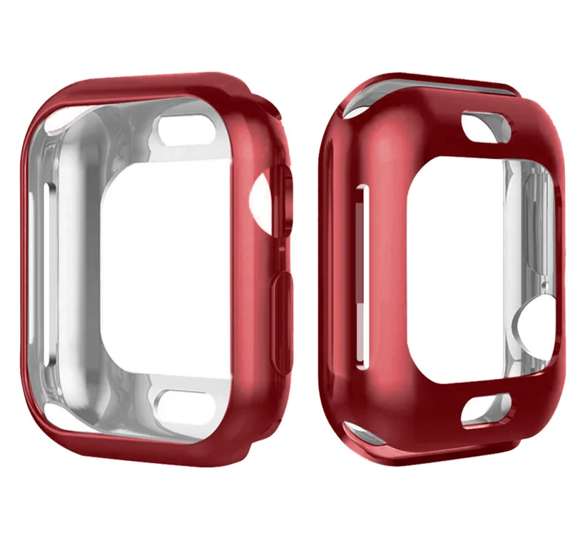 

Red color TPU Protective Case 40MM 44MM TPU Clear Frame Protection Cover for Watch Case