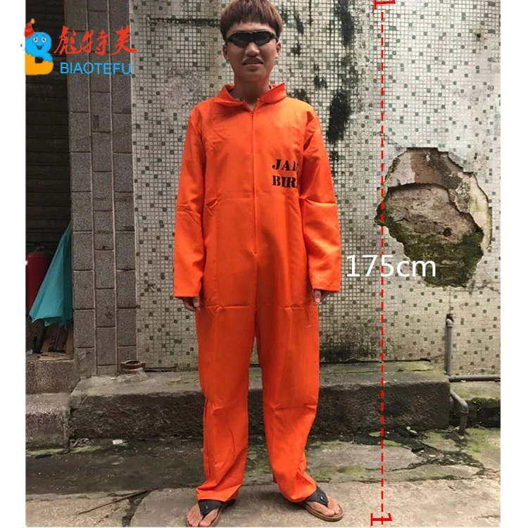 

halloween adult man orange prison jumpsuit costumes, N/a
