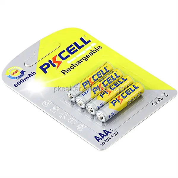 Digital Camera Battery 1.2V AAA600mah NI-MH Rechargeable Battery Blister Card Package for 4 Pcs