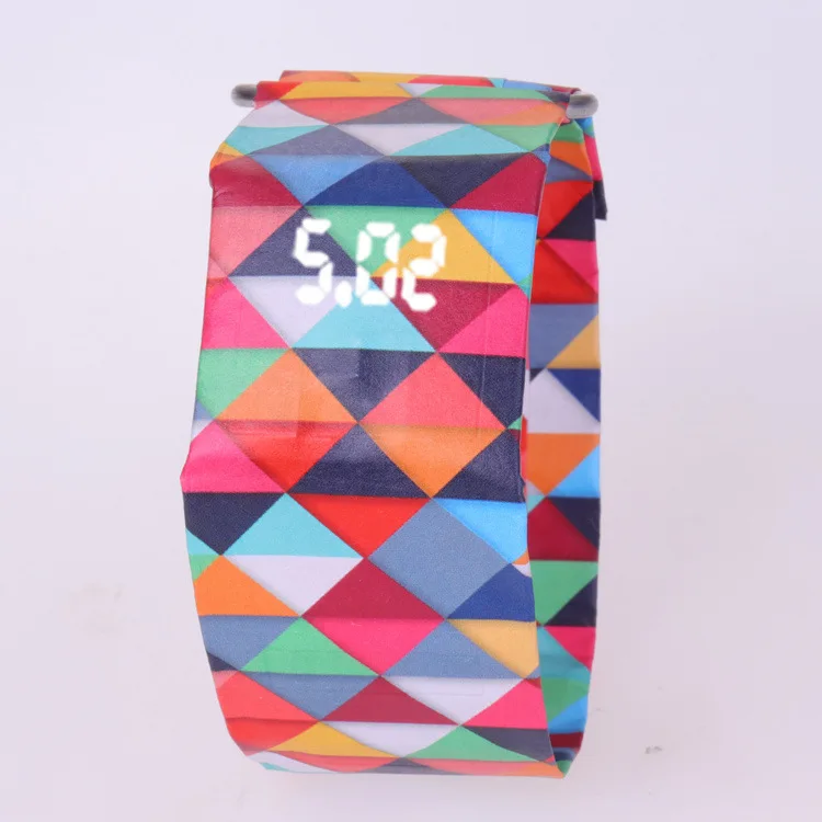 ODM OEM new design promotional gift waterproof paper led digital ultra thin parrcuts watches wristbands LED tyvek paper watch