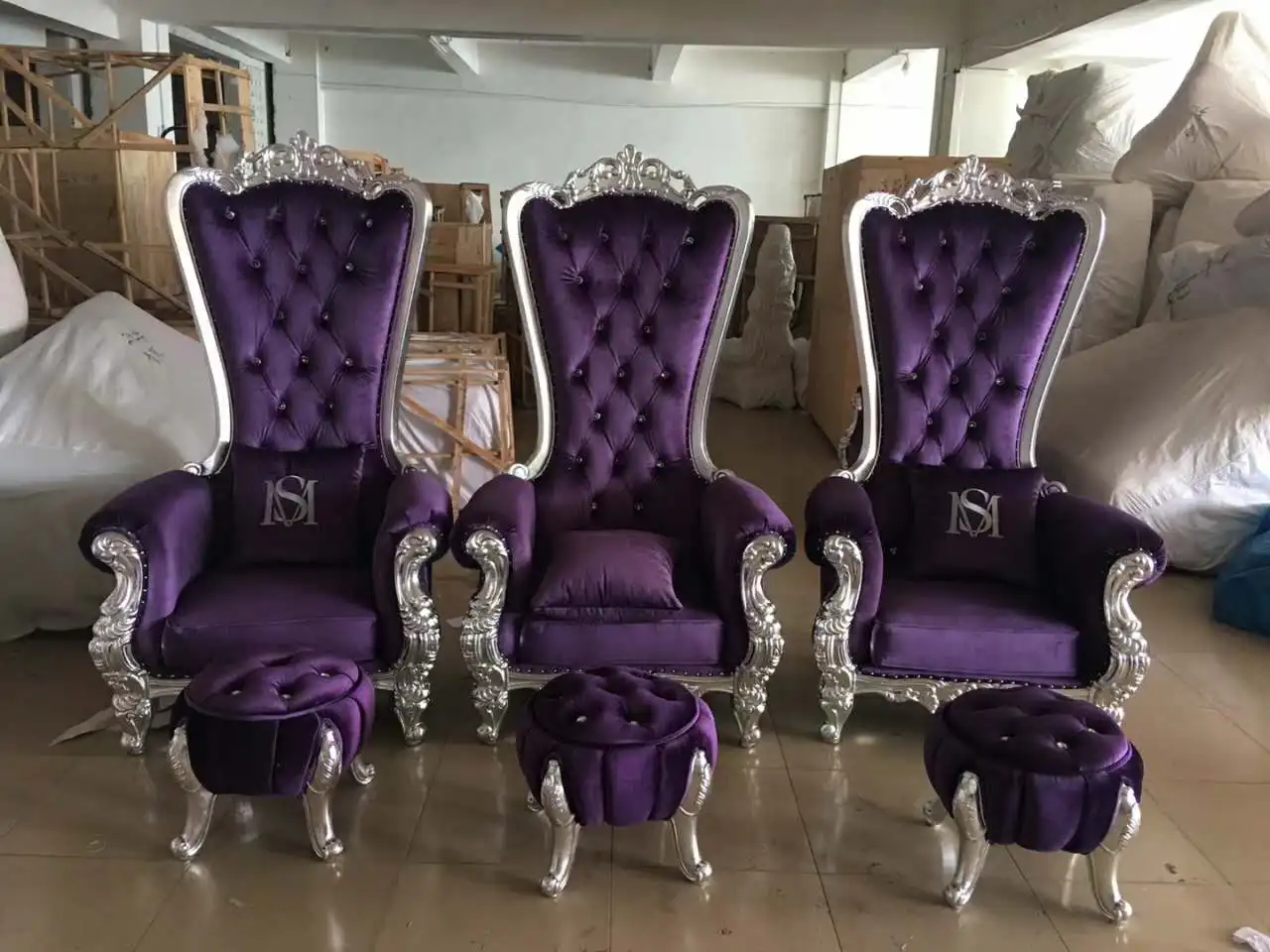 European classical high back luxury wedding chair