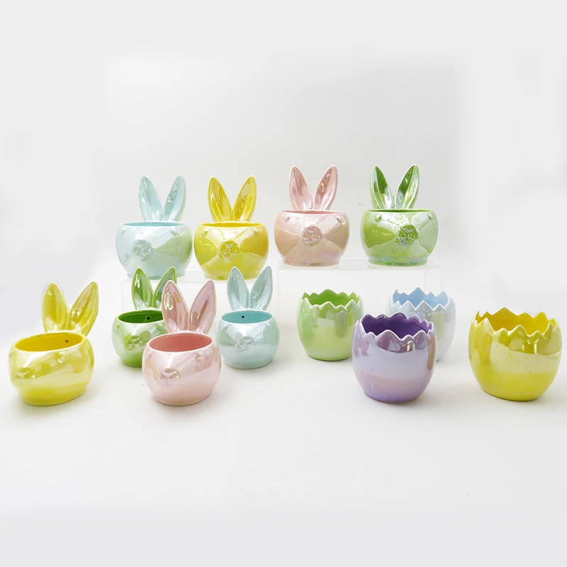 

Ceramic flower pot, Easter Bunny Rabbit, Custom accept, Customized