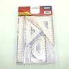 RS20154 20cm plastic ruler sets (Protractor Triangle 45 and 60 Half-circle)