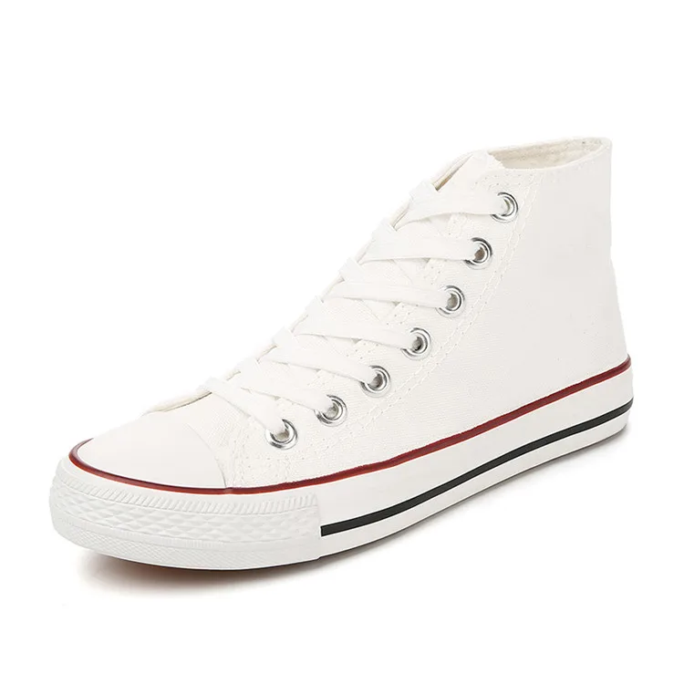 

OEM High Top Lace-Up Canvas Sneakers Black Casual Rubber Shoes, Green or customized