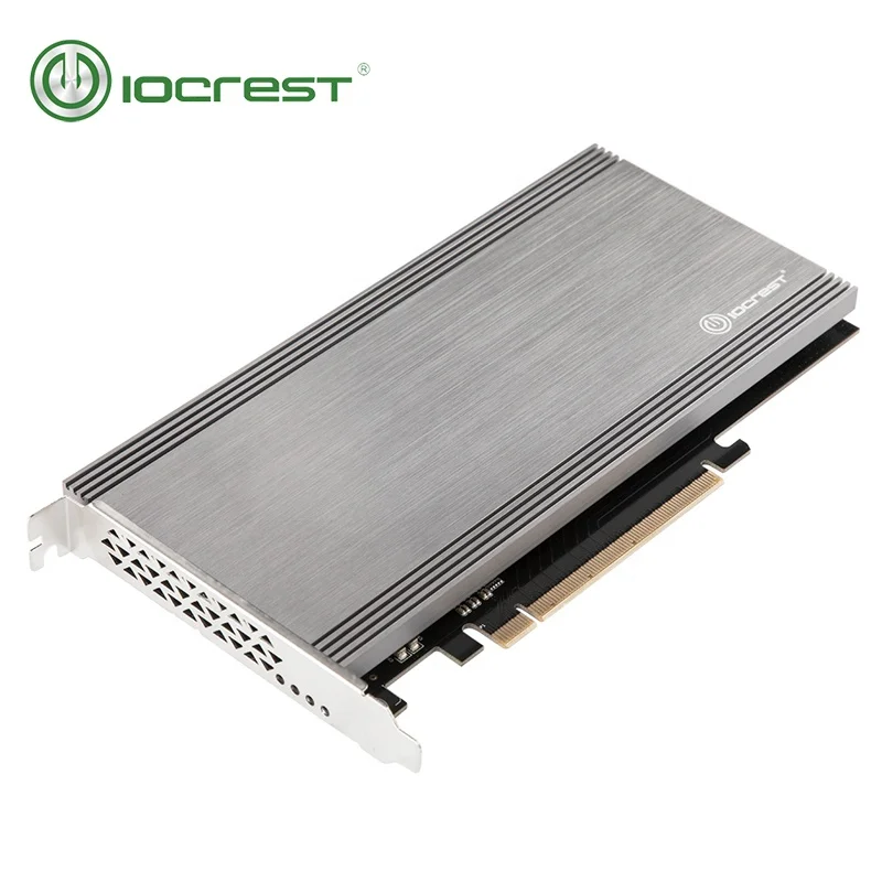 

IOCREST ASMedia chipset ASM2824 dual M.2 NVMe PCIe 3.0 x16 Adapter, Black