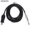 1m Guitar Bass 1/4 6.3mm To USB Interface Link Connection PC Instrument Cable Audio Adapter Converter USB Guitar Cable