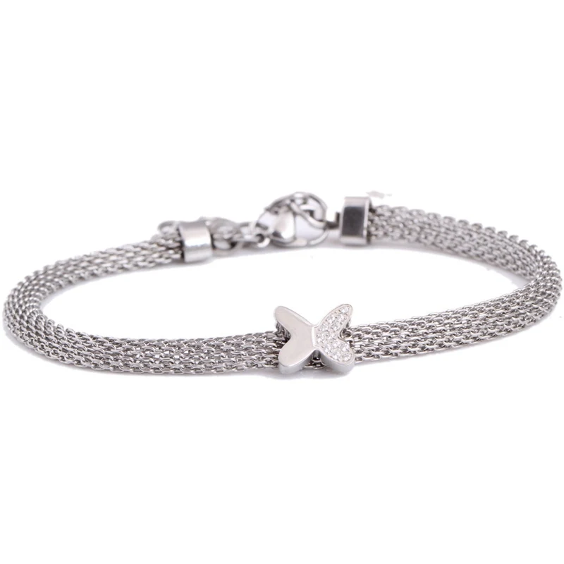 

Yiwu Ruigang Stainless Steel Adjustable Mesh Butterfly Charm Jewelry Bracelet