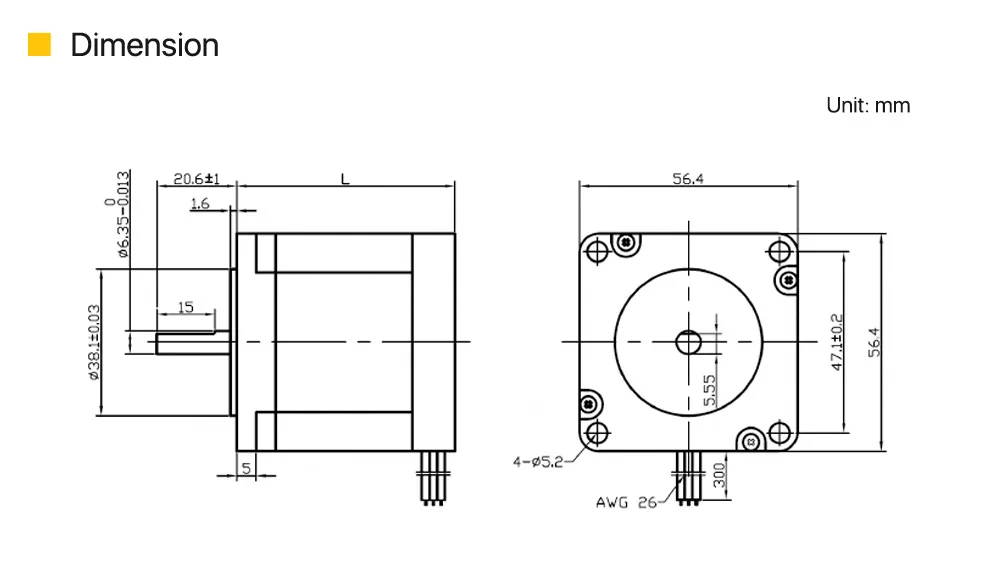 Nema 23 чертеж