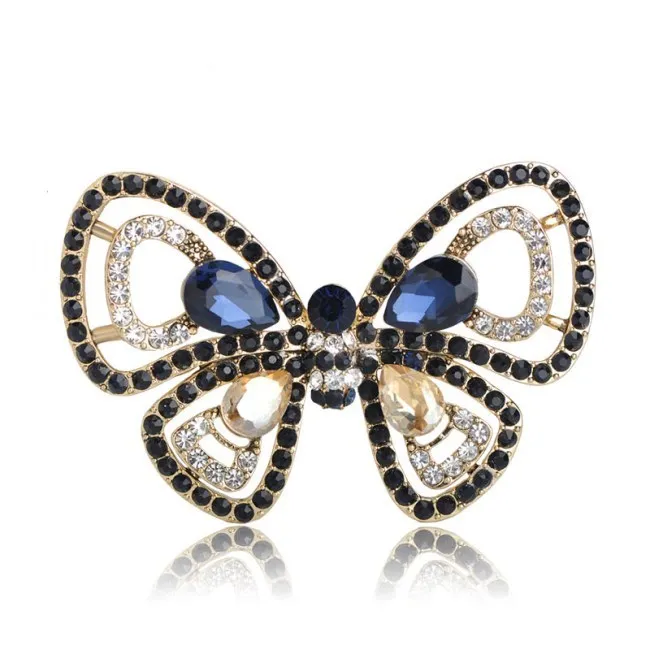 

Wholesale Vintage Blue Butterfly Brooches Crystal Pins Accessories Women Lady Party Wedding Invitation Brooch, Green;blue