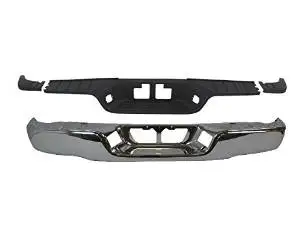 New Rear Step Bumper Chrome Face Bar /& Top Pad Set for 1997-2004 Dodge Dakota