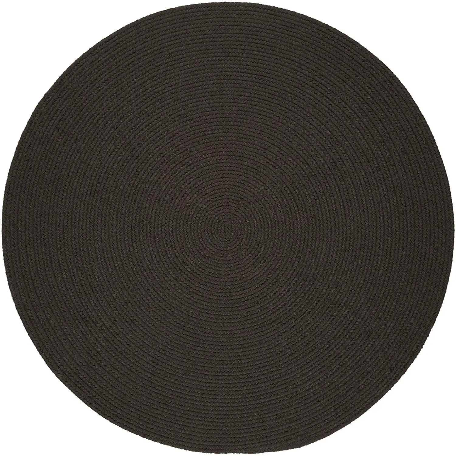 Super Area Rugs Maui Braided Rug Indoor Outdoor Rug Washable Reversible Brown Patio Porch Kitchen Carpet, 6' Round