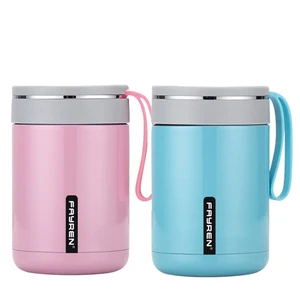 Image of Inner 304 outer 201 food thermos container insulated stainless steel soup pot vacuum food jar