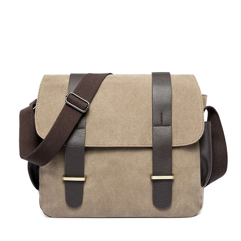

Waterproof Canvas Messenger Bag Shoulder Bags For Men, Gray, khaki,customized color is available