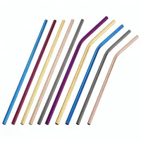 

FDA Approved Rainbow Colored Drinking Straw Stainless Steel Straight Bent Straw for Bar Party